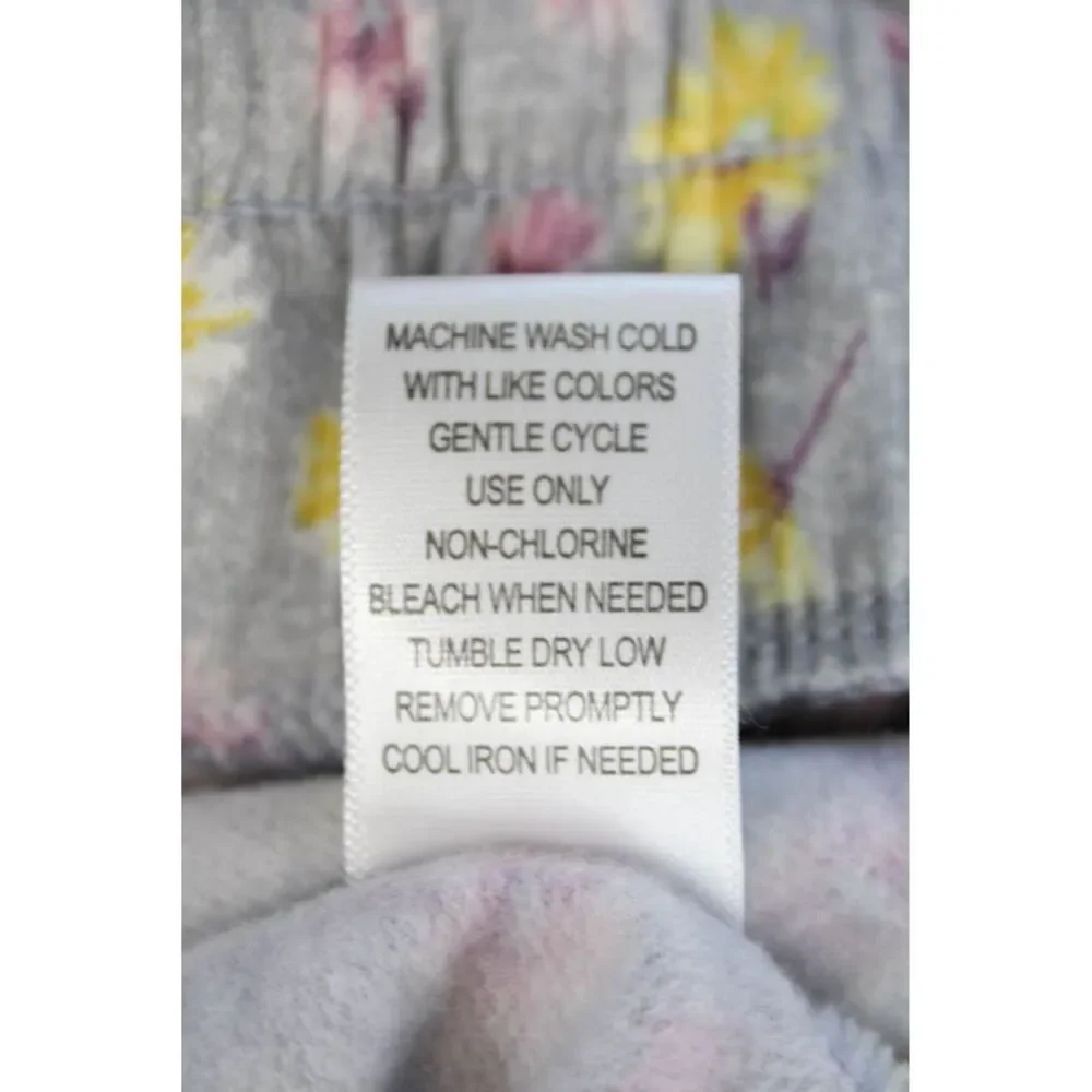 Emerson Road Womens Short Sleeve Floral Pajama Shirt Shorts Set Gray Size Large